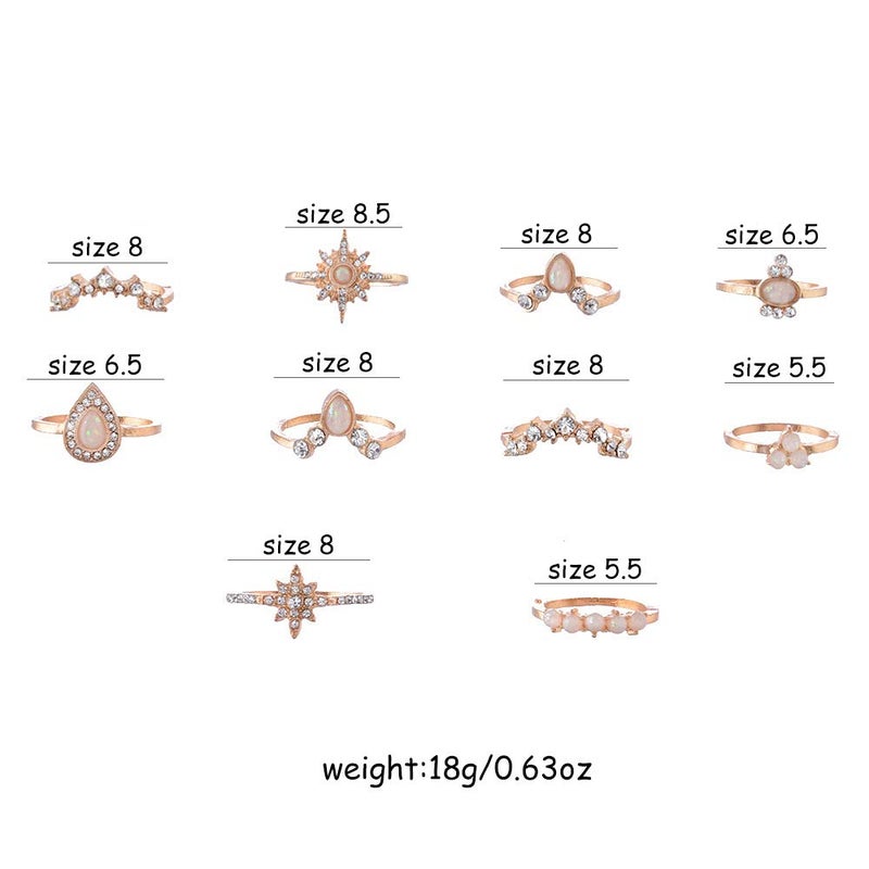 CSIYANJRY99 23 Pcs Boho Gold Star Moon Knuckle Ring Set for Women,Vintage Stackable Midi Finger Rings Set (P) - Image 3